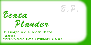 beata plander business card